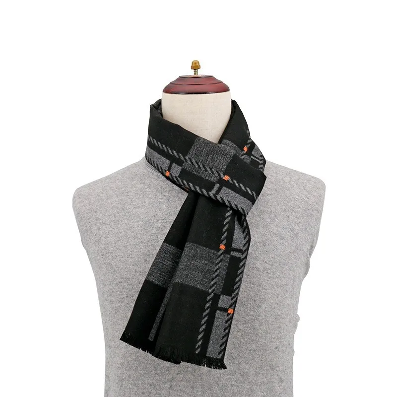 Marque de luxe hiver Plaid cachemire écharpe pour hommes chaud cou écharpes hommes d'affaires foulards longs hommes Pashmina châle