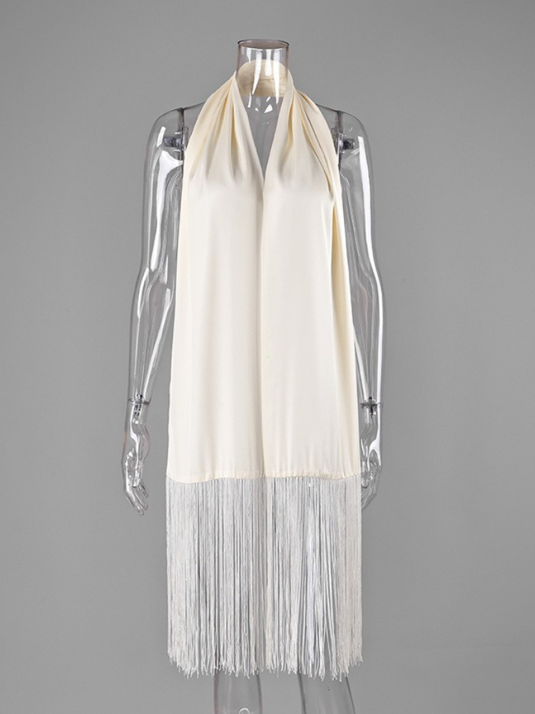 Ceintures à franges décontractées pour femmes, accessoires de taille en satin, longues franges soyeuses, châle oversize féminin, écharpes chics pour femme