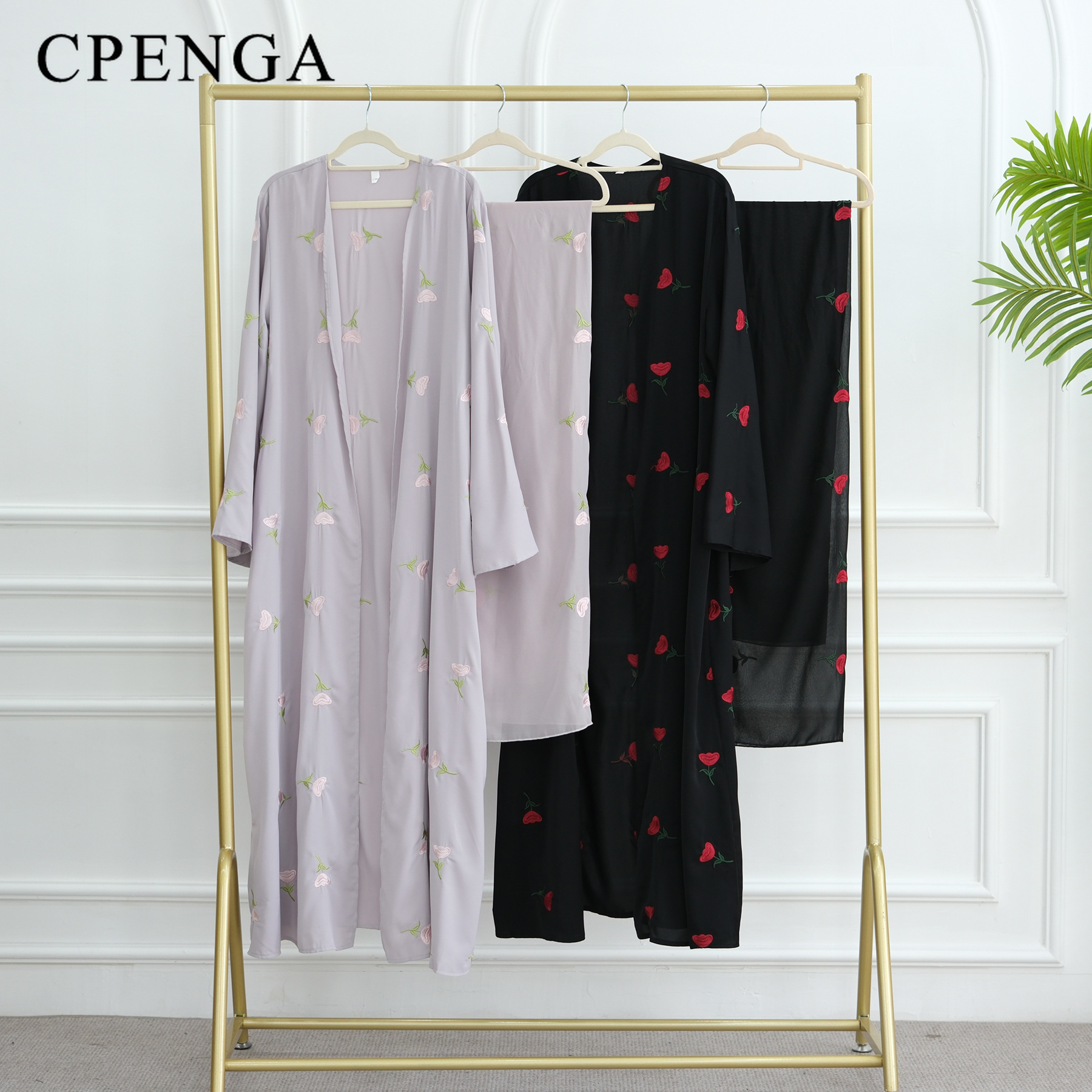 Cardigan brodé à fleurs du moyen-orient pour femmes musulmanes Eid dubaï Robe Abaya modeste avec Hijab Islam turquie Jalabiya Robe