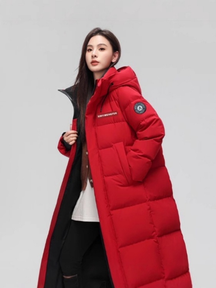 Veste longue rembourrée à capuche pour femmes, manteau froid, parkas super chaudes, vêtements d'hiver, mode coréenne, vente en gros, pas cher