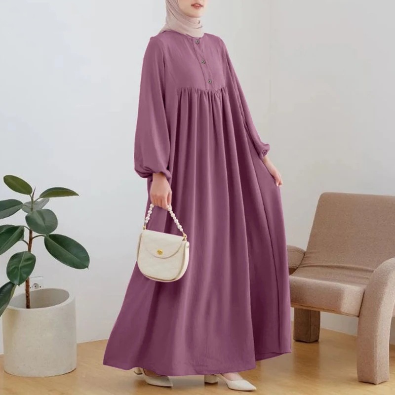Robe longue musulmane pour femmes, mode printemps-automne, couleur unie, ample, décontractée, sans manches, Maxi, Robe Femme