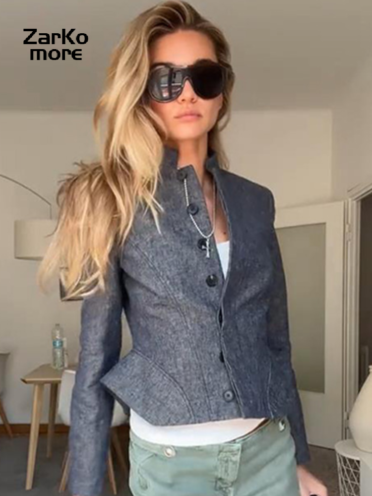 Manteau cintré à la taille pour femme, col montant, simple boutonnage, manches longues, veste de printemps-automne 2026, nouvelle collection pour femme, idéal pour les trajets quotidiens.