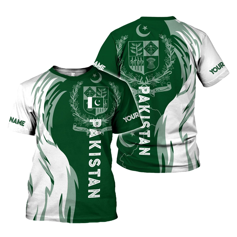 T-shirt manches courtes homme, streetwear, estival et à la mode, avec impression 3D, style Pakistan Feel, Harajuku