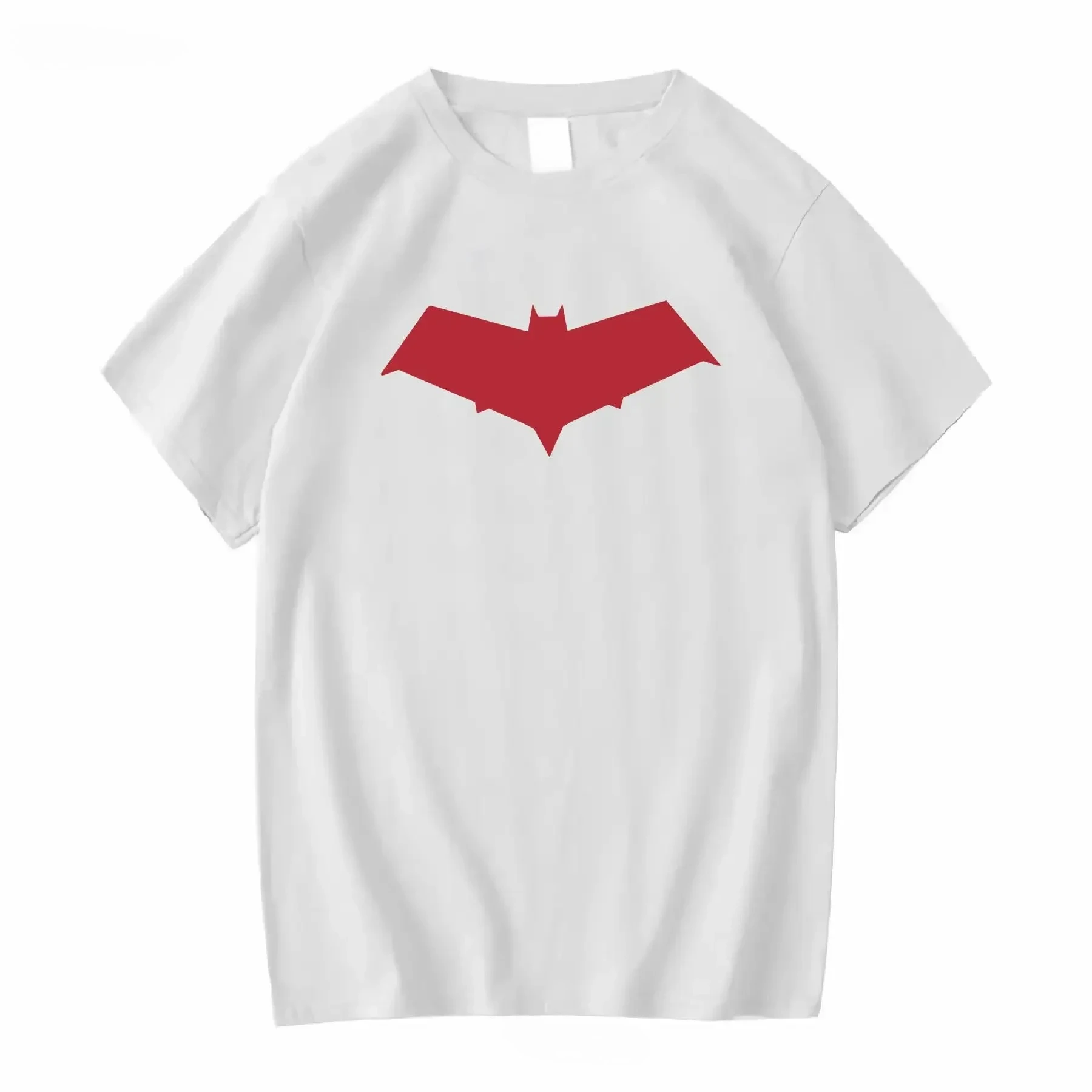 T-shirt Jason Todd avec symbole Red Hood, noir, manches longues ou courtes, vintage délavé, unisexe, mode homme, légèrement respirant, décontracté.