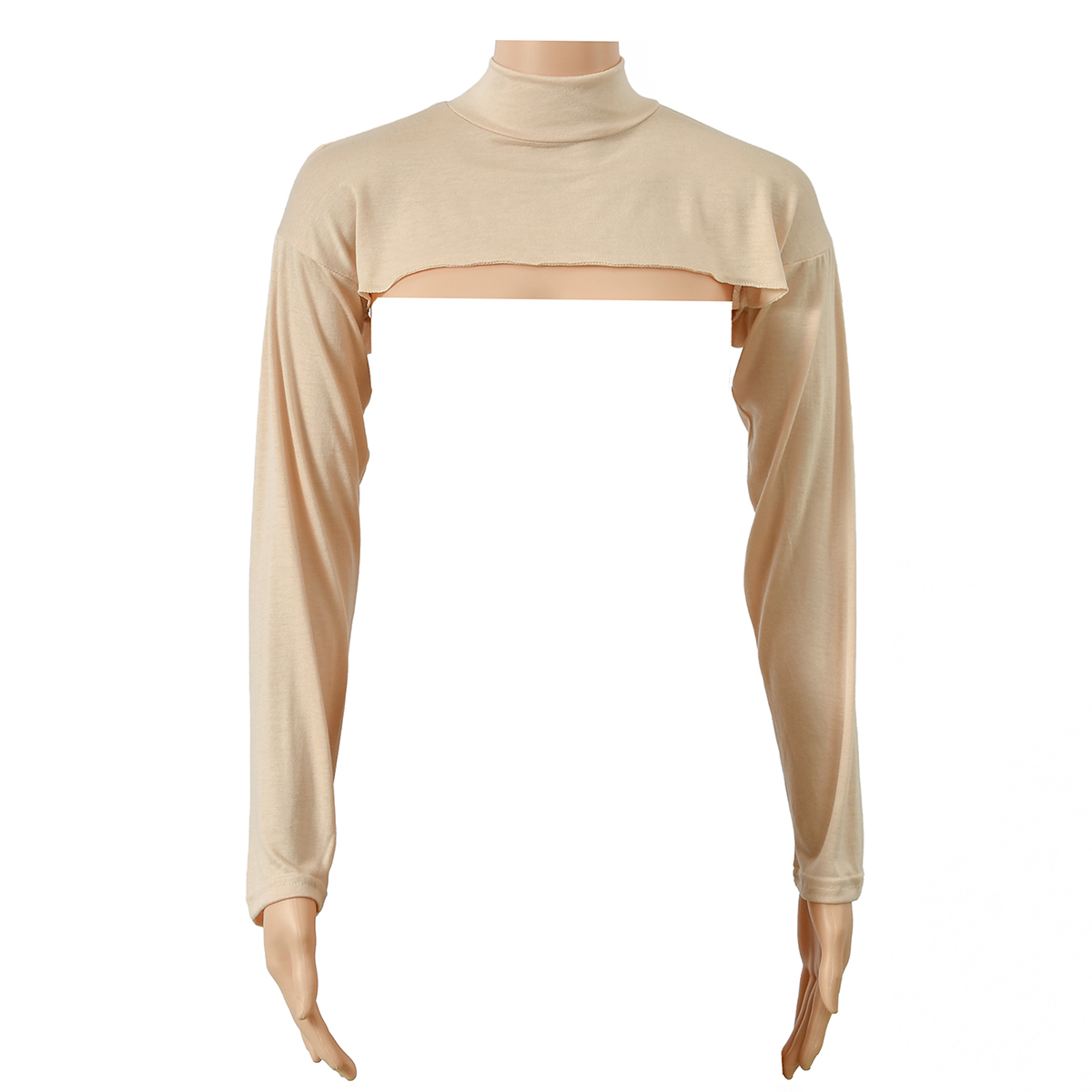Élastique Modal coton Jersey col complet manches femme musulman longue bras couverture haussement d'épaules manches longues crème solaire porter sous t-shirt