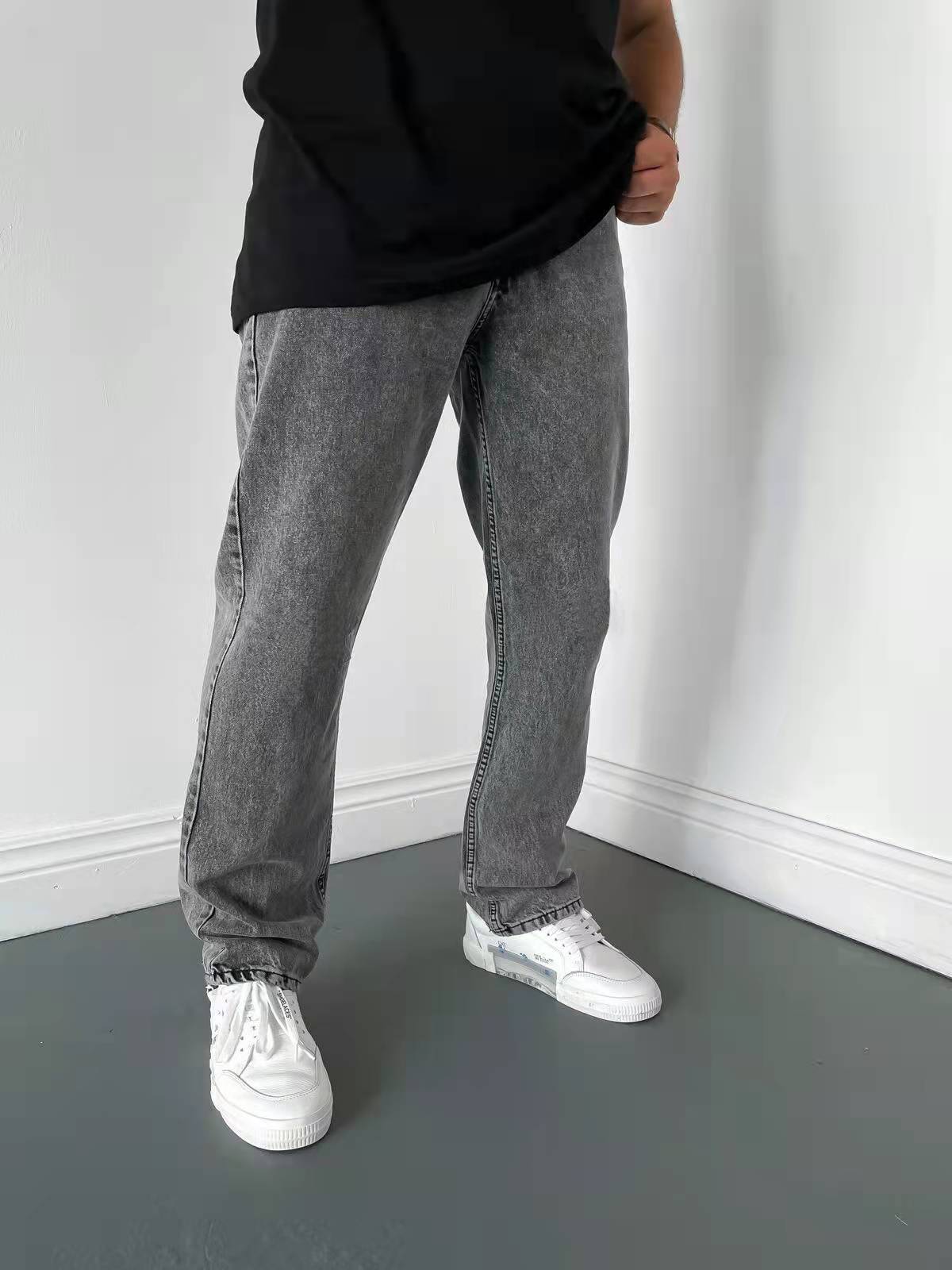 2025 nouveaux hommes d'affaires jean décontracté droit Stretch mode classique bleu noir travail Denim pantalon mâle marque vêtements S-3XL