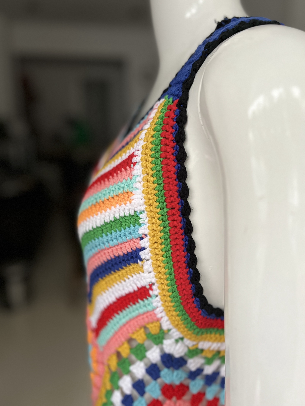Robe Maxi en Crochet Faite à la Main pour Femme, Style Boho, Colorée, Dos Nageur, Sexy, Cover-Up, Longue Robe Bora en Tricot, Vêtements de Vacances, Été