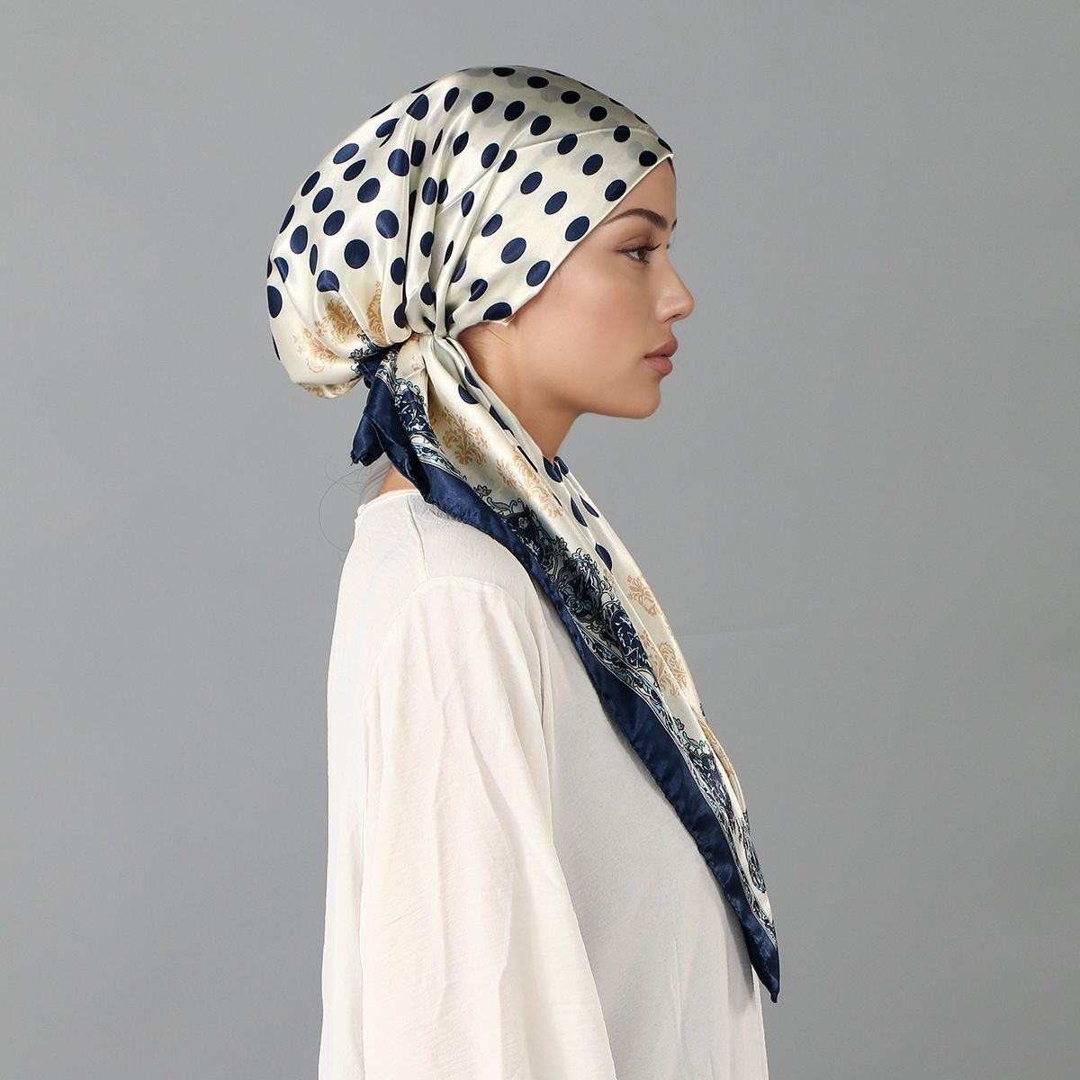 Nouveau Hijab Instantané Imprimé Musulman, Bonnet Turban en Soie Satinée, Foulard de Nuit Élastique pour Dormir, Bandana