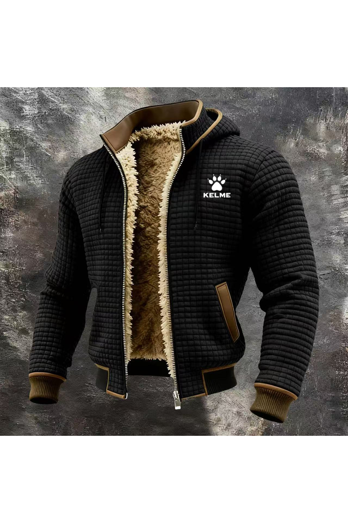 Nouvelle veste à capuche populaire KELME pour l'automne et l'hiver, sweat-shirt à capuche à carreaux transfrontalier pour homme 519