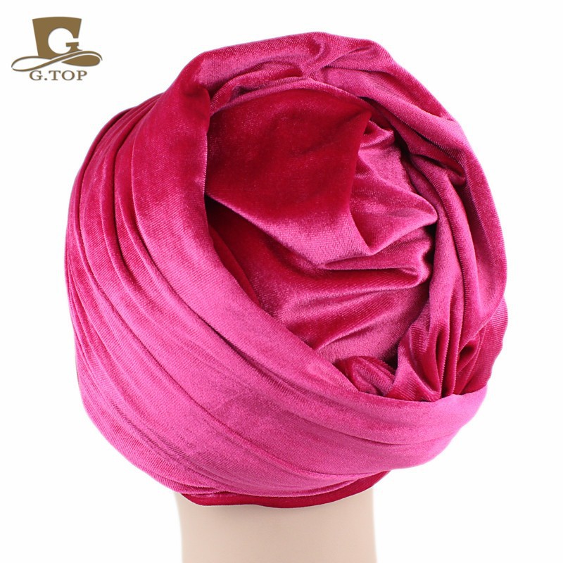 Écharpe Hijab en velours uni pour femmes africaines, Turban musulman, casquette islamique sous écharpe, Bonnet magique à longue queue