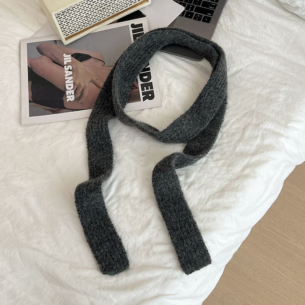 Écharpe longue pour femme en imitation laine, design étroit, foulard décoratif, écharpe en imitation cachemire, écharpe fine tricotée, streetwear
