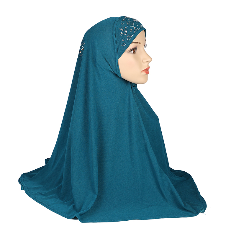 H108 adultes taille moyenne 70*70 cm prier hijab musulman hijabi écharpe islamique foulard chapeau armia tirer sur bandeau