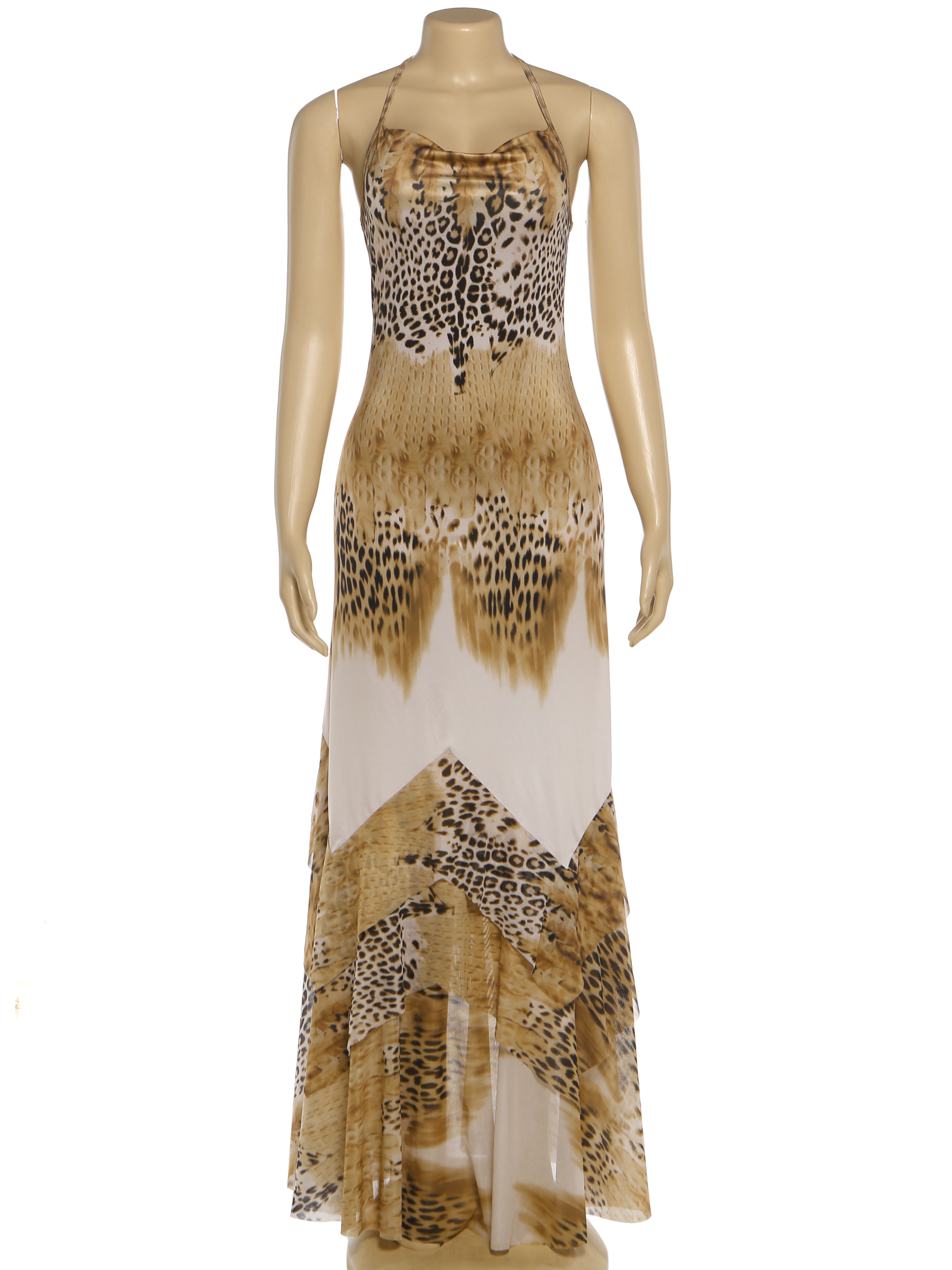 Robe longue moulante Kliou imprimé léopard sexy pour femme, dos nu, sans manches, à lacets, style mode urbaine, taille ajustée