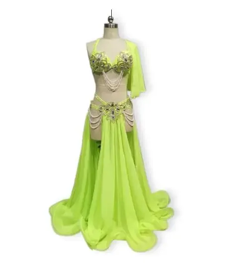 Ensemble de costumes de danse du ventre pour femmes, idéal pour les compétitions et les spectacles de danse orientale, tenue de danse du ventre, costume de danse orientale, tenue orientale personnalisable.