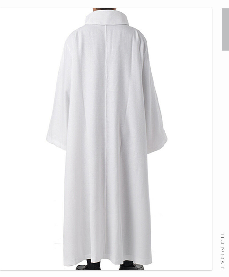 Costume de cosplay médiéval, robe longue de sorcière blanche, robe de prêtre d'église, robe de fantôme de la mort, robe de spectacle d'Halloween, robes arabes