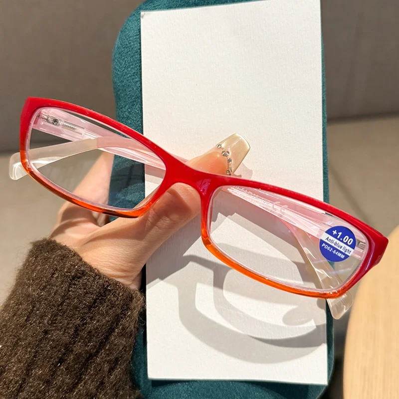Nouvelle tendance lunettes de lecture colorées pour femmes hommes classique petit carré presbytie mode Anti-lumière bleue Plus lunettes dioptrie