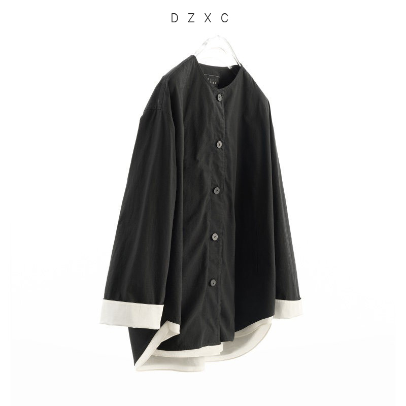 Simple mais haut de gamme~ Veste fine à manches longues en coton et soie, haut décontracté ample, nouveau style automne pour femmes