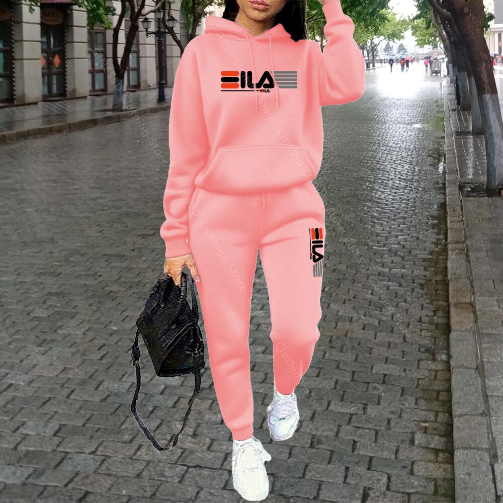 Vêtements pour femmes, automne-hiver, sweats à capuche, pantalons, mode, haute qualité, esthétique, marque de luxe, designer, streetwear, ensembles de pantalons pour femmes