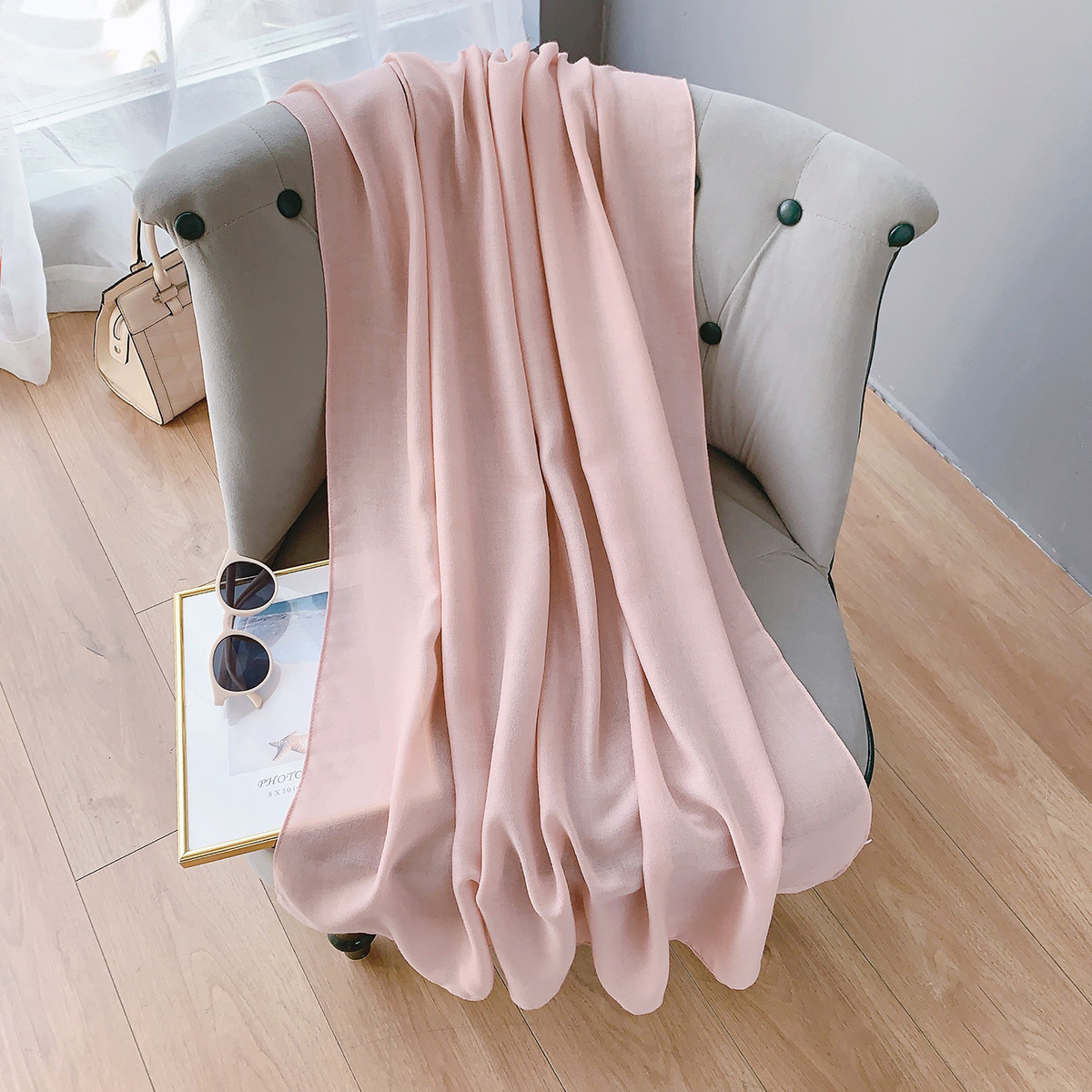 Écharpe en coton monochromatique pour femme, pashmina en lin, hijab chaud, châles à pampilles, enveloppes pour femme, bandana féminin, hiver, nouveau