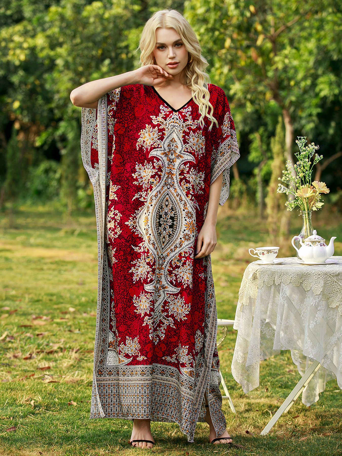 Robe ample du Moyen-Orient pour femmes, jupe imprimée, robe de vacances à la mer, grande taille, nouveau