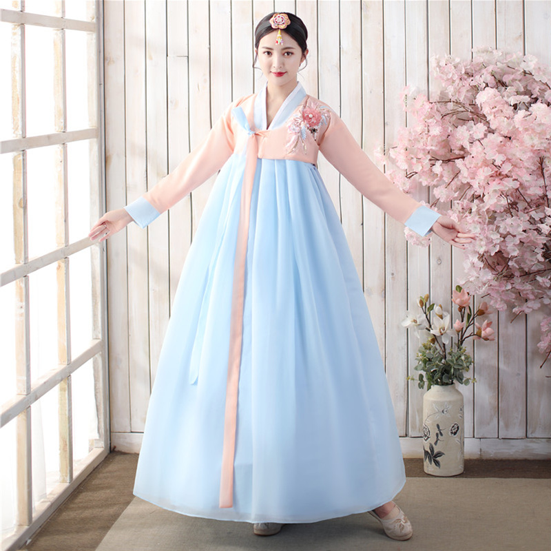Robe Hanbok coréenne pour femmes, Costume de danse sur scène traditionnel ancien, vêtements asiatiques, Lady Palace, tissu de danse de mariage coréen
