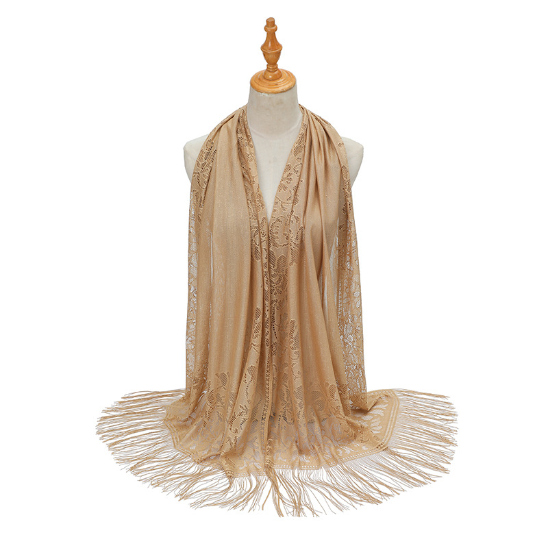 Écharpe de Sauna en Dentelle pour Femme, Châle Long de 60x180cm, Nouvelle Collection