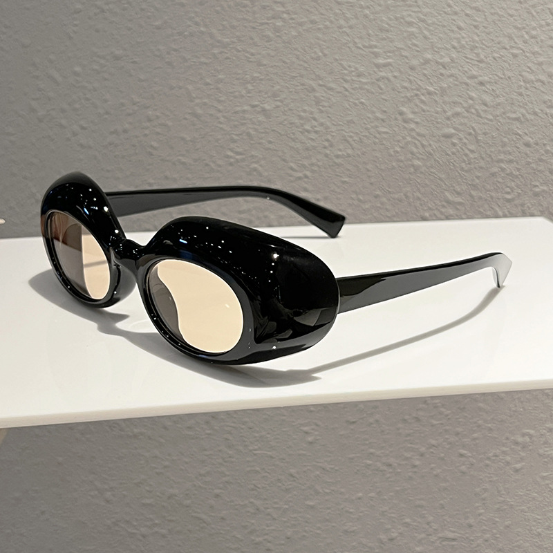 Nouvelles Lunettes de Soleil Ovales Haut de Gamme pour Femmes, Style Hip-Hop, Photographie Urbaine, Rétro, Tendance, Polyvalentes, Protection Solaire