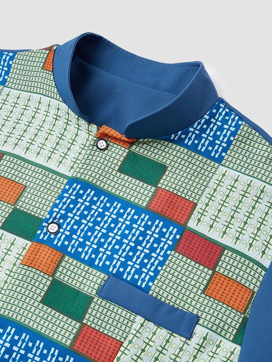 Ensemble caftan africain pour hommes, chemisier et pantalon à manches longues et col rond, costume 2 pièces élégant pour fête de mariage musulmane