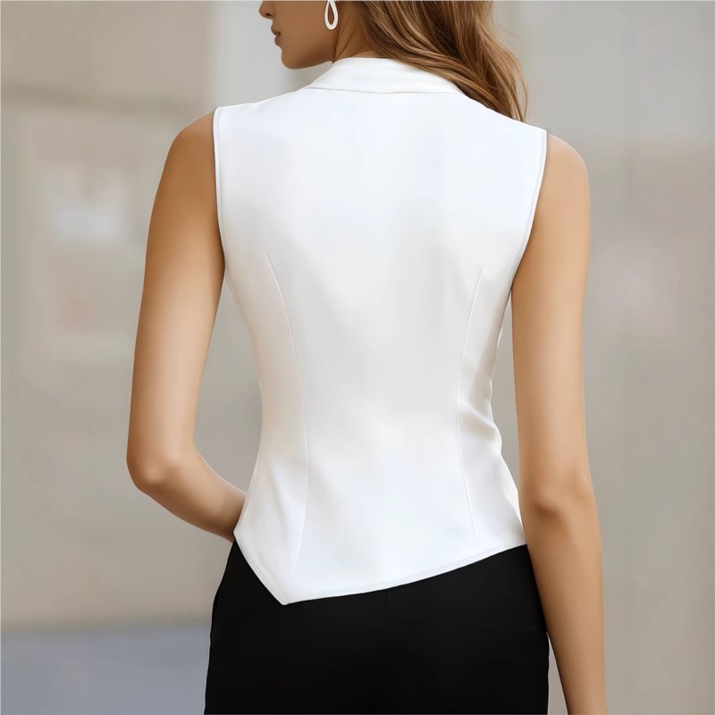 Blouses pour femmes 2026 Nouvelle mode estivale Col en V Plissé torsadé Sexy Polyvalent Chemise sans manches Hauts décontractés Vêtements pour femmes