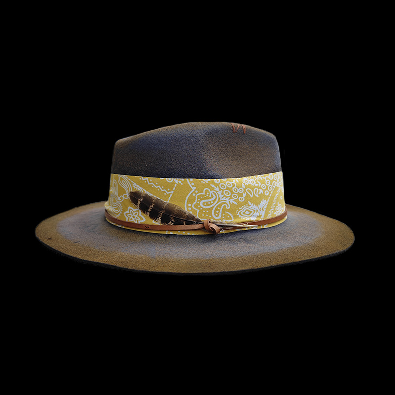 Chapeau haut-de-forme de Style ethnique avec ruban en détresse 100% laine Pure laine Fedra chapeaux automne hiver extérieur chaud mode Jazz chapeau