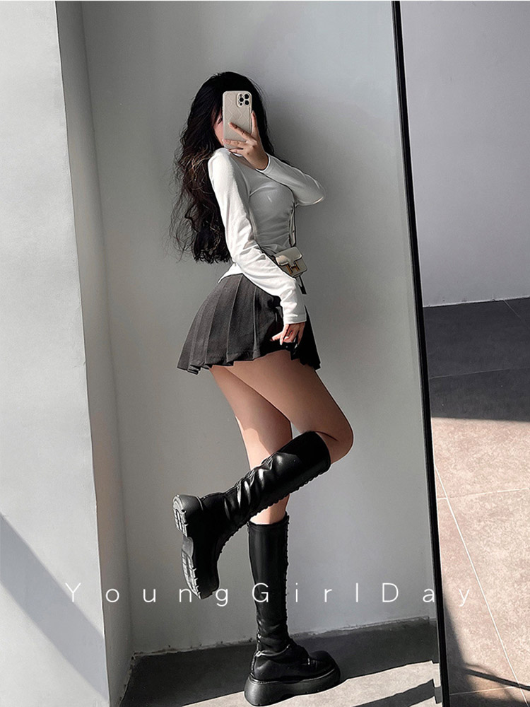 Jupe plissée avec short pour femme, taille haute, sexy, blanc, noir, ligne A, pouvez-vous aru coréen, mini jupe de tennis, écolière, été