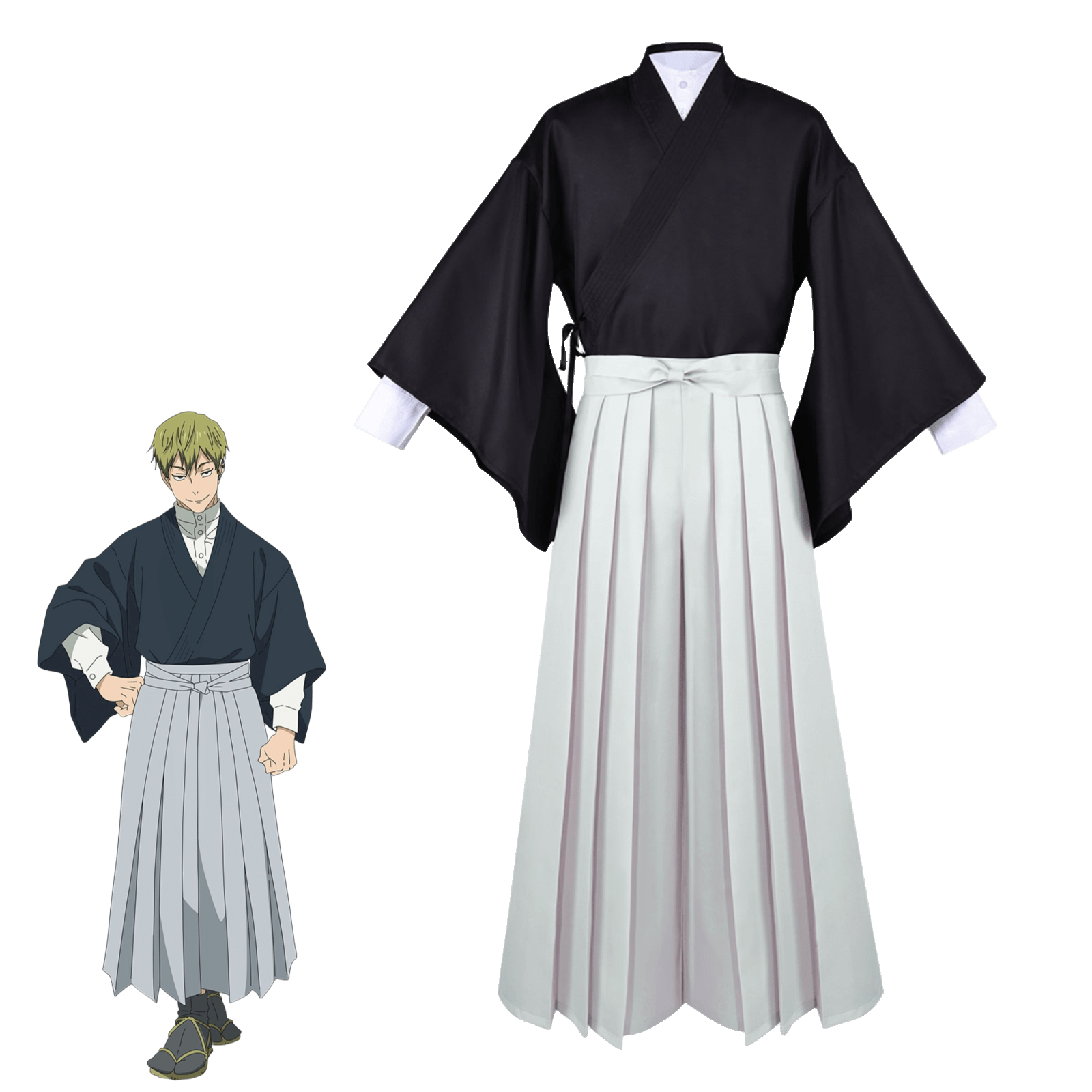 Déguisement Cosplay Naoya Zenin Jujutsu Kaisen JJK Costume de Kimono Japonais Traditionnel Pantalon de Kendo Tenue de Samouraï pour Hommes Halloween