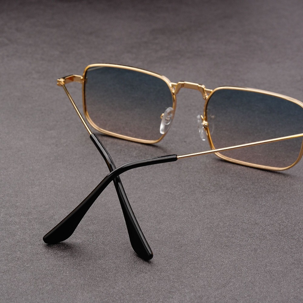 Lunettes de soleil rectangulaires de haute qualité pour hommes, monture en métal, lunettes de soleil carrées rétro de marque, lunettes pour femmes, lunettes pour hommes et femmes