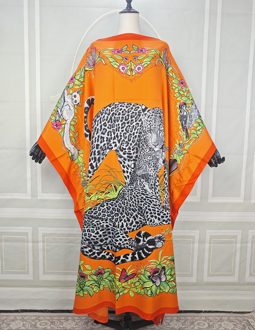 Robes africaines pour femmes, mode d'été, imprimé Animal, sergé, soie, Kaftan, surdimensionné, Boho, Sexy, Boubou de plage