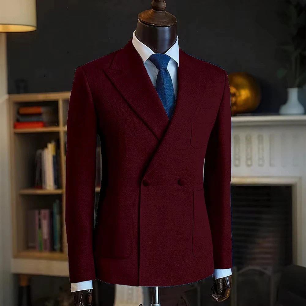 Blazer de luxe pour homme, 1 pièce, veste de costume à simple boutonnage, classique, pour occasions formelles, vêtements masculins de haute qualité, manteaux sportifs