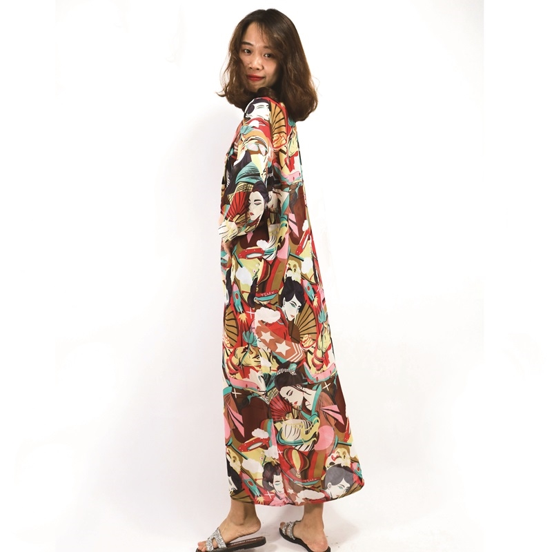 Kimono japonais pour femmes, yukata, cardigan à manches longues, chemisier tendance, haori, robe kimono traditionnelle, style 2026 FF001