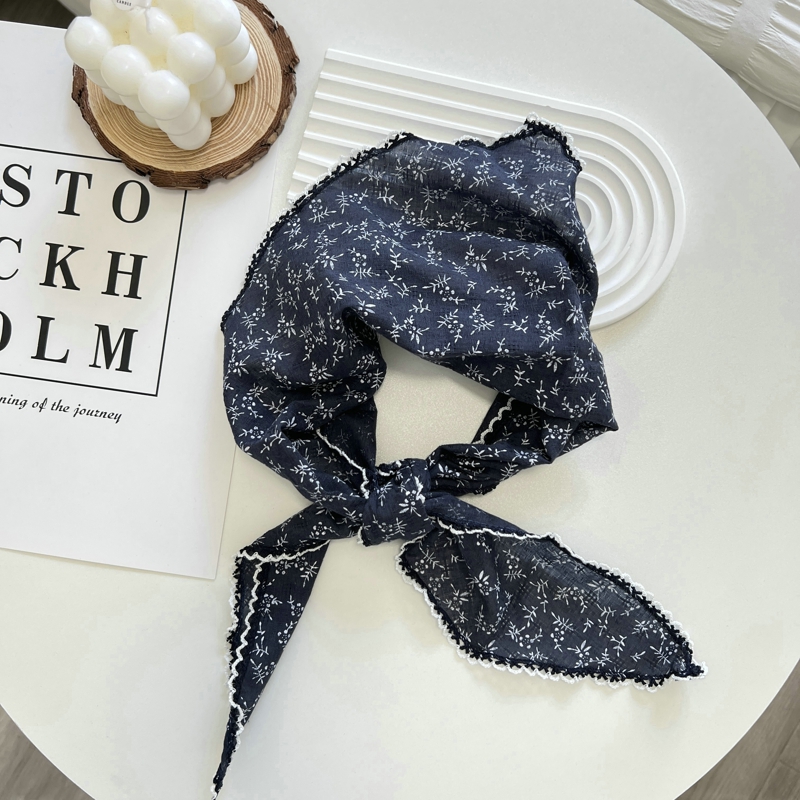 1 pièce Nouveau Foulard de cou à motif floral, Châle d'été, Bandeau triangulaire pour cheveux, Bandeau, Foulard, Bandeaux pour cheveux, Bandanas, Ruban pour cheveux pour Femme