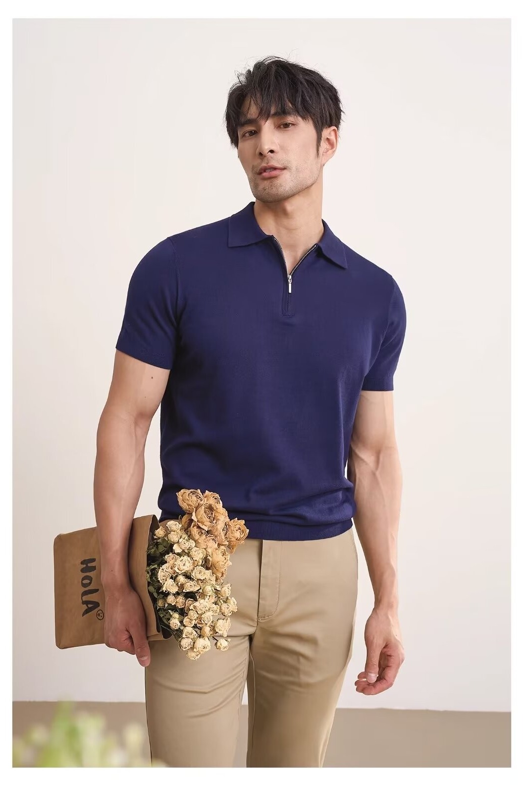 Mode hommes polos hommes à manches courtes T-shirt à carreaux tout assorti T-shirt nouveaux vêtements d'affaires décontracté mode hommes mince hauts