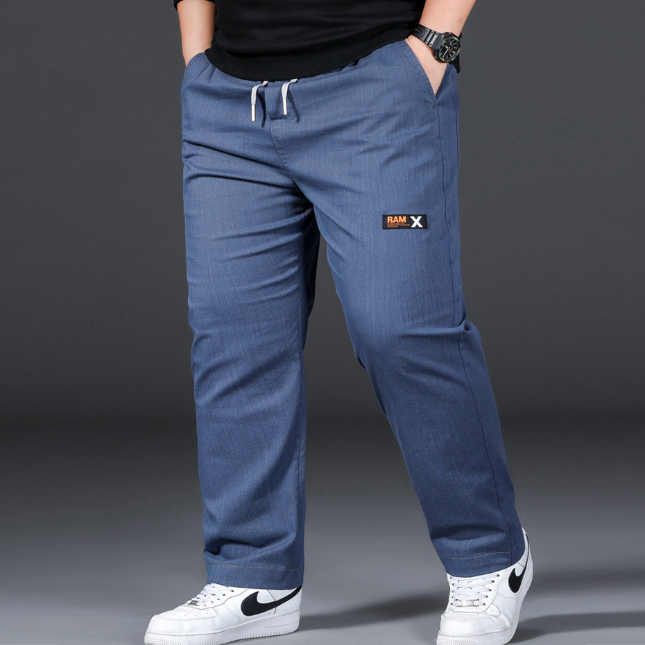 Grande taille 12XL pantalon hommes pantalon décontracté taille élastique pantalon droit homme mode gris noir pantalon grande taille 10XL 12XL