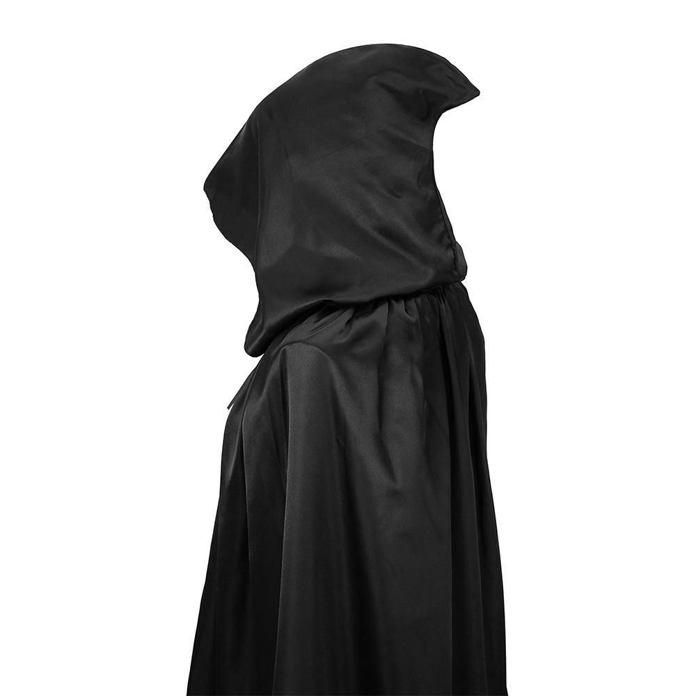 Cape à capuche unisexe, cape de sorcière à capuche, robe noire pour femmes, hommes, enfants, costumes de cosplay d'Halloween, performance de Noël