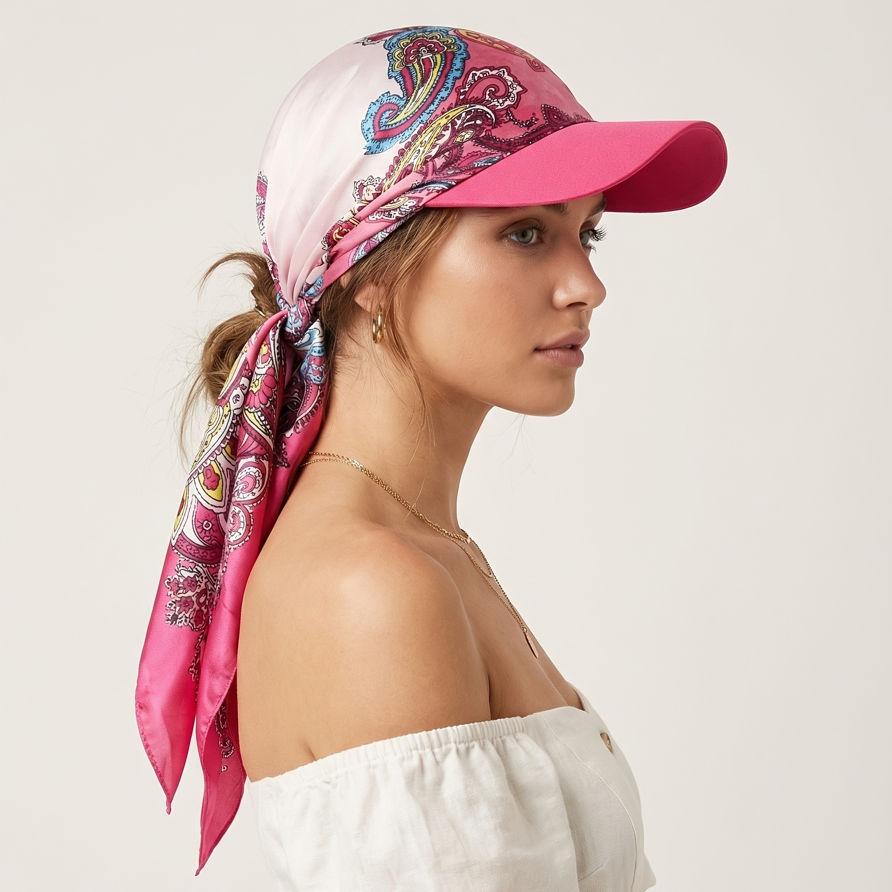 Chapeau de soleil foulard pour femme avec écharpe à nouer, idéal pour la plage, les vacances, la protection solaire et la chimiothérapie
