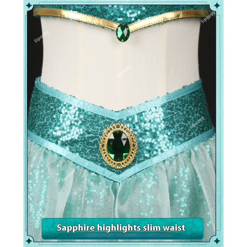 Costumes de cosplay, costumes de spectacle pour adultes, fêtes d'anniversaire pour dames de Noël, robes de princesse Jasmine de carnaval