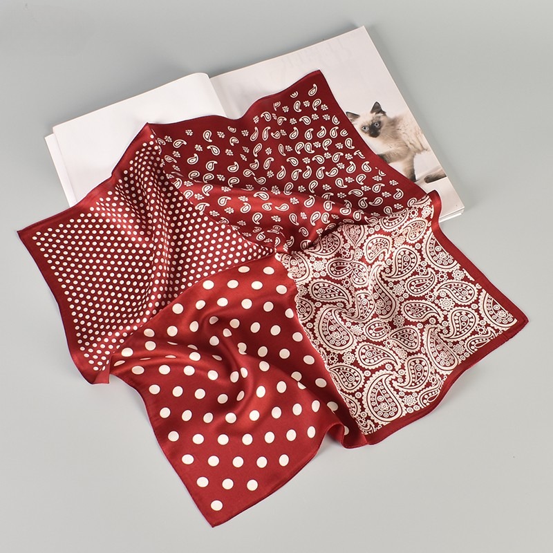 Foulard de luxe en soie naturelle pour femmes, Bandana carré, Paisley, cravate, bracelet de poignet, ruban pour cheveux, printemps 100%