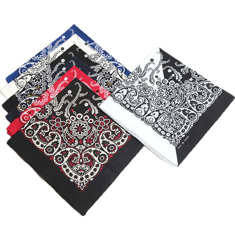 55 cm * 55 cm mode coton Hip Hop foulard Paisley carré foulards chapeaux Bandanna bandeau de cheveux cou poignet enveloppement bande accessoires