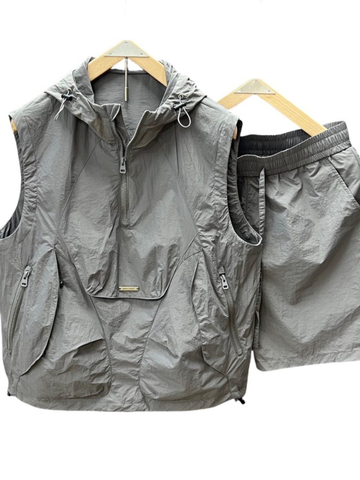 Costume décontracté sans manches à capuche pour hommes, vêtements de travail d'été, fin, ample, mode Couple, gilet sans manches, short, ensemble deux pièces