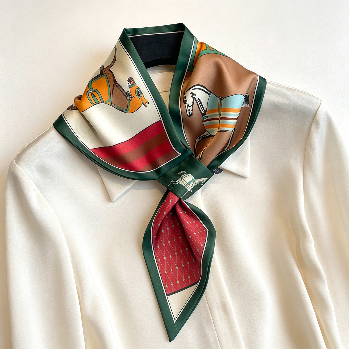 Foulard en satin de soie fin de marque de luxe pour femme, élégant bandana, cravate de cou, écharpe de poignet, châle