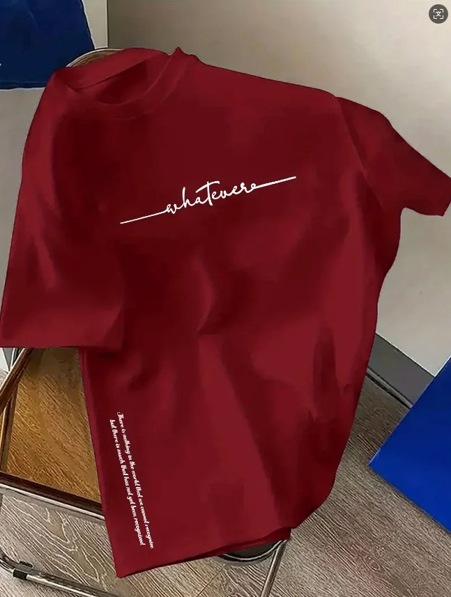 T-shirt élégant pour homme : 100 % coton, imprimé lettres minimaliste, décontracté, confortable, polyvalent, coupe ample, style sportif.