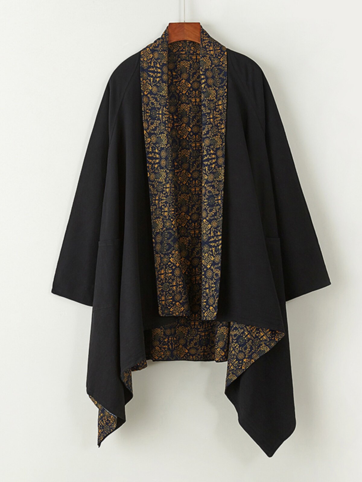Kimono Cardigan pour Homme, Costume de Samouraï Japonais, Haori Yukata en Coton et Lin, Streetwear, Robe Ethnique Rétro, Veste Cape Double Face