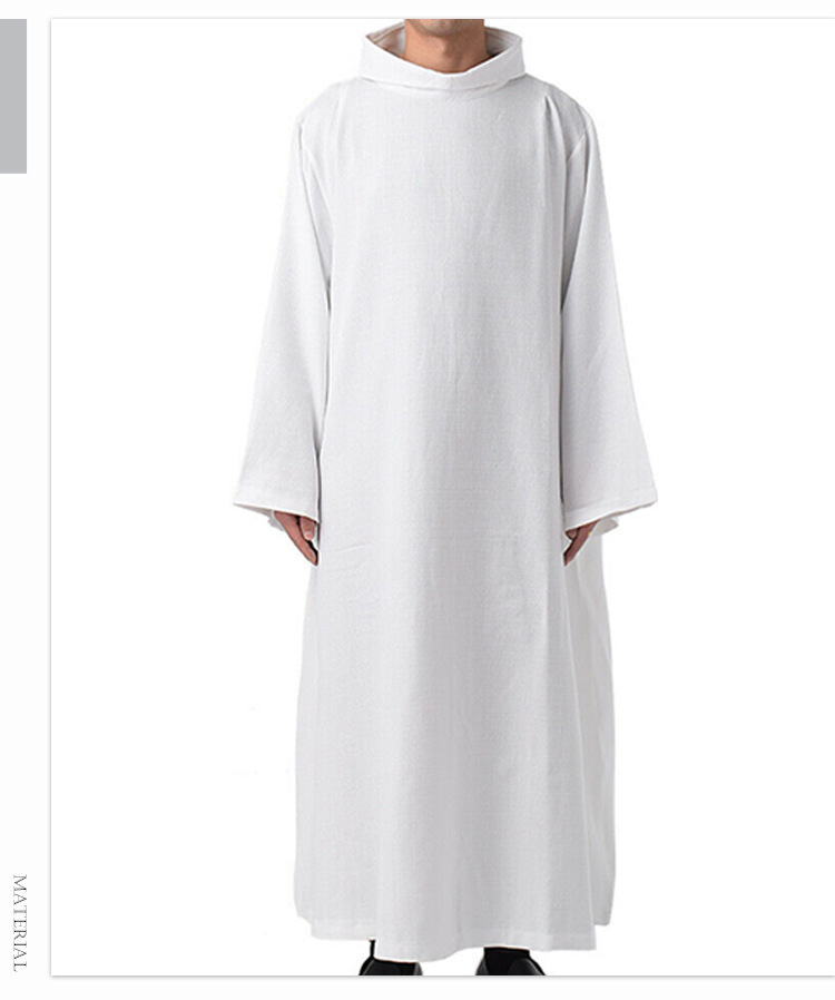 Costume de cosplay médiéval, robe longue de sorcière blanche, robe de prêtre d'église, robe de fantôme de la mort, robe de spectacle d'Halloween, robes arabes