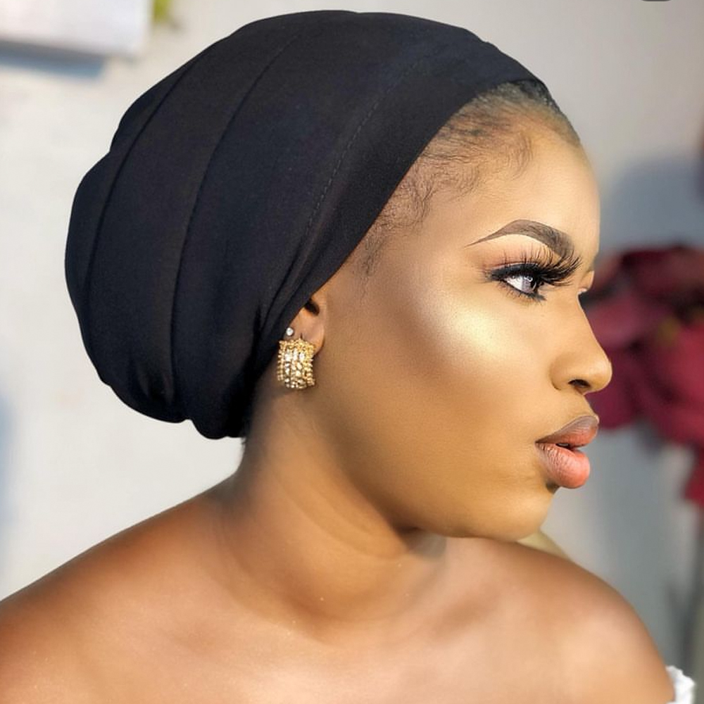Turbans Volumiser léger sous écharpe Bonnet noir Turban Lifter sous le Turban ascenseur africain bandeau